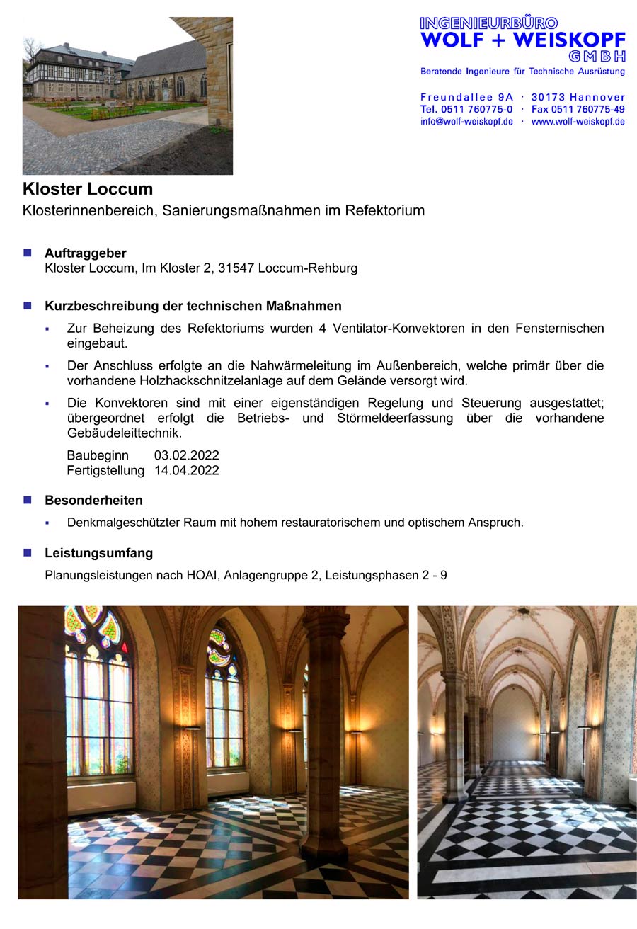 Projektdatenblatt Kirche Oesdorf Lüftung